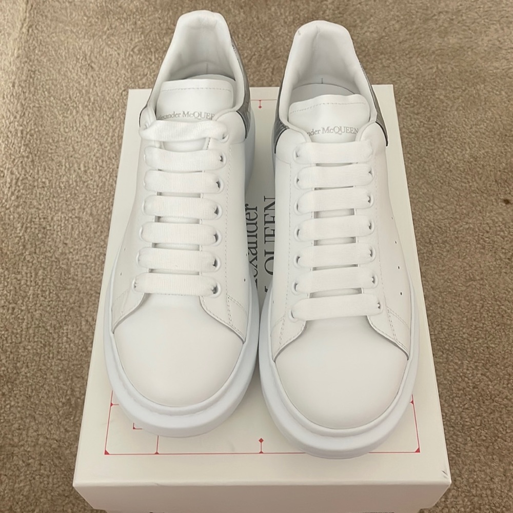 Alexander Mcqueen Oversized Sneaker Silver Croc Tab Size 43.5